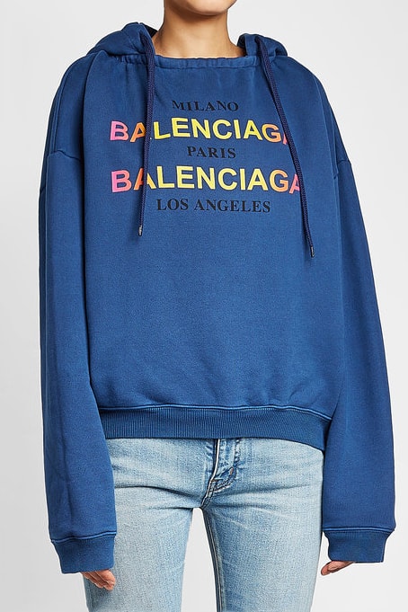 Balenciaga Paris Milan Los Angeles LA Hoodie Blue