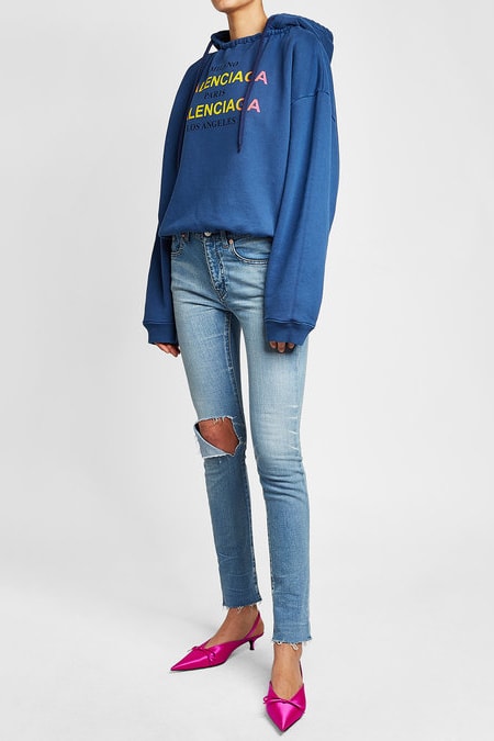 Balenciaga Paris Milan Los Angeles LA Hoodie Blue