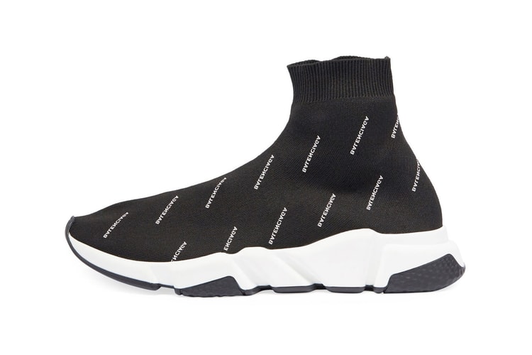 Balenciaga's Latest Black Speed Trainer Is Completely Covered With Logos