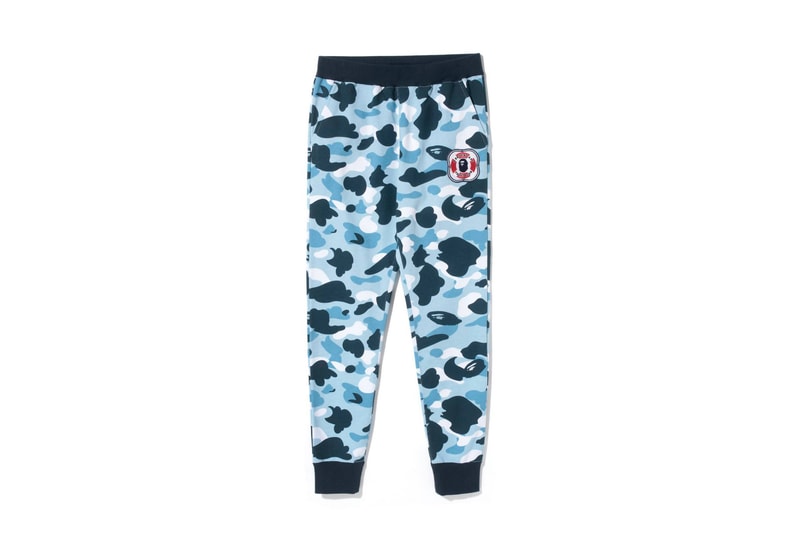 BAPE Navy Marine Camouflage Womens Collection Shark Face Hoodie Blue Print T-Shirt