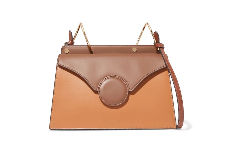 Danse Lente Phoebe Two-Tone Leather Shoulder Bag Tan