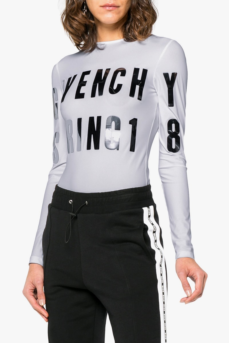 Givenchy Spring 2018 Logo Bodysuit Grey