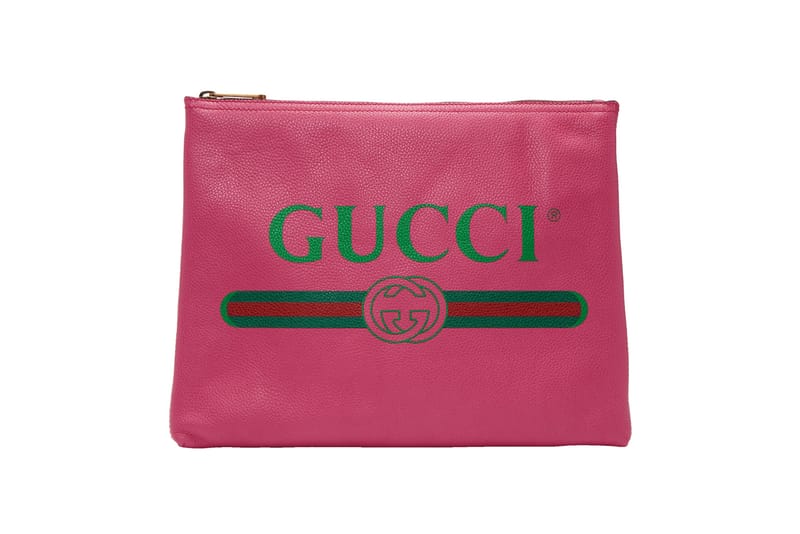 Gucci's Vintage Logo Leather Pouch Arrives in Pink