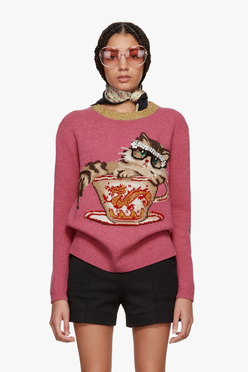 Shop Gucci's New Spring/Summer Arrivals Fashion Clothes Cat Sweater Gucci Tracksuit Monogram