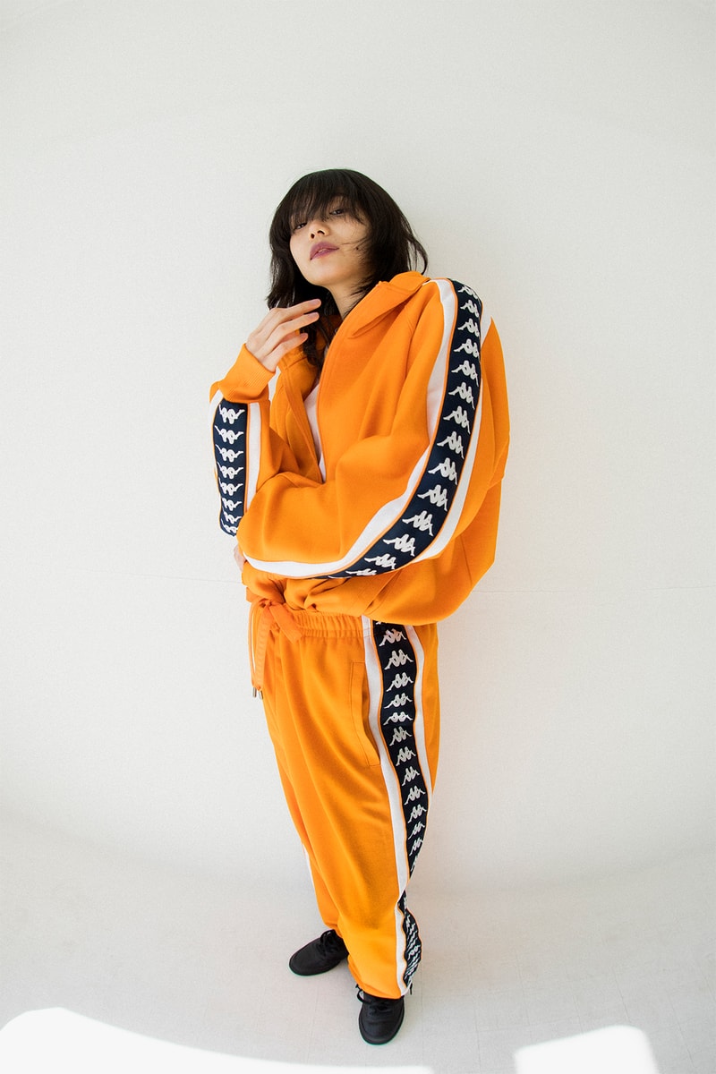 kappa spring summer banda collection orange black omni logo tracksuit