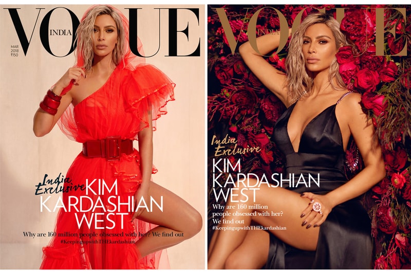 Kim Kardashian Vogue India March 2018 Magazine Cover Interview Instagram Empire Makeup KKW Beauty