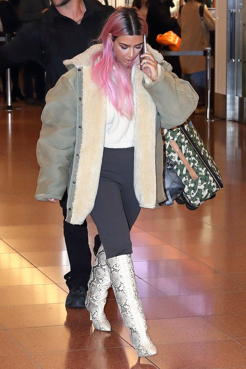 Kim Kardashian YEEZY Season 7 Pink Hair