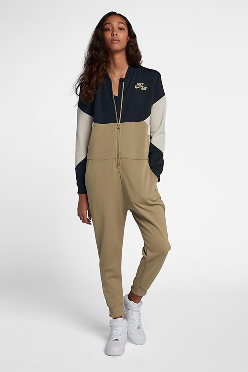 Nike Air Jumpsuit Tan Black Front
