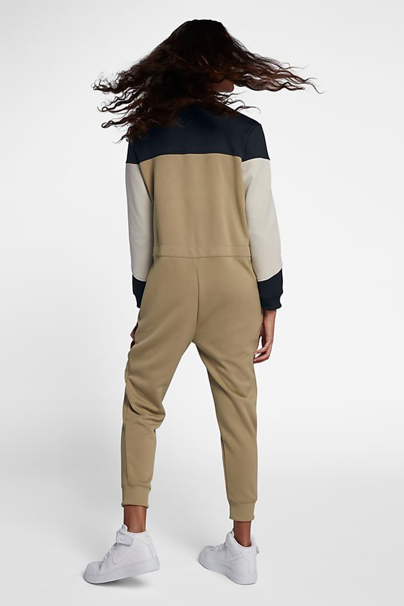 Nike Air Jumpsuit Tan Black Back View
