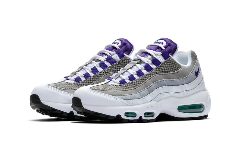 nike air max 95 womens wmns mens unisex sneakers grape 90s retro purple turquoise teal bubble nostalgia og original re-release archive
