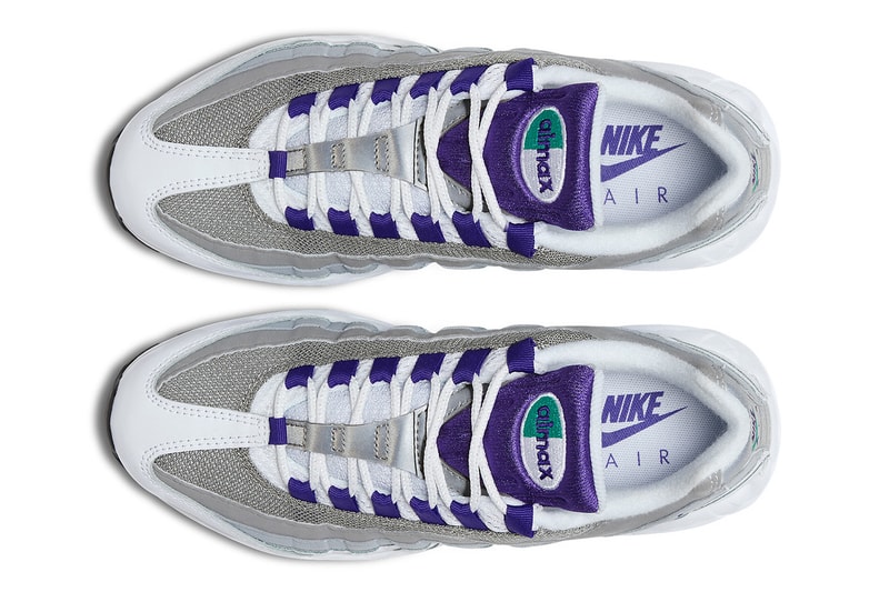 nike air max 95 womens wmns mens unisex sneakers grape 90s retro purple turquoise teal bubble nostalgia og original re-release archive