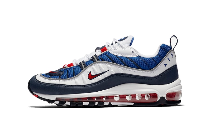Nike Air Max 98 OG Gundam Seismic Velocity Red White Blue Side View