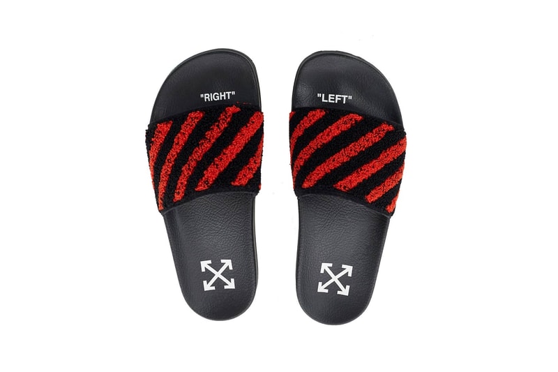 Off-White's Terry Slides Black Red
