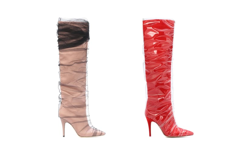 Jimmy Choo x Off-White™'s Satin Elisabeth Boots Just Dropped