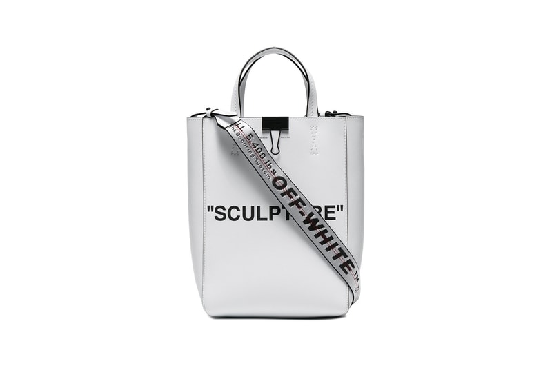 Off-White™ Sculpture Tote Bag White Colorway Industrial Strap Leather Bag Virgil Abloh