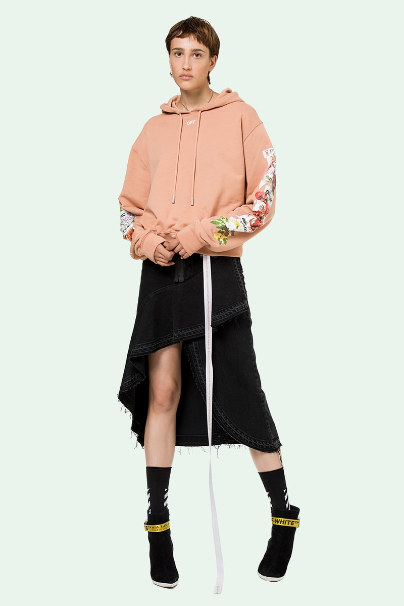 Off-White Virgil Abloh Flower Shop Hoodie Nude Pink