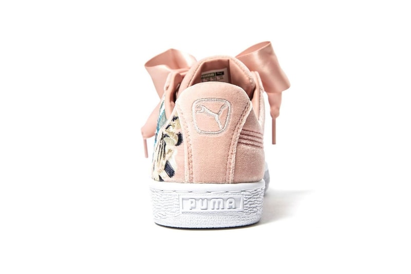 PUMA Basket Heart Embroidered Floral Pink