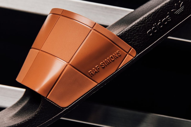 Raf Simons x adidas Originals adilette Slides Orange Shoe Collaboration