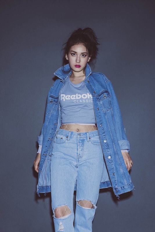 K-Pop Star Somi in Reebok Classic Campaign Club C 85 Sneaker Silhouette