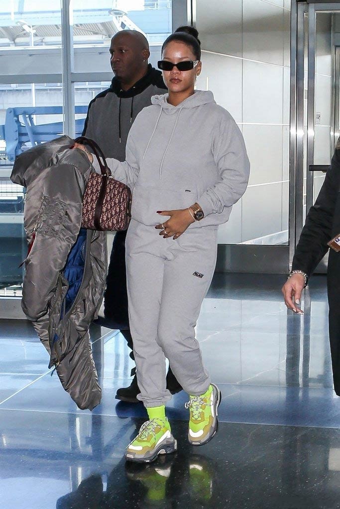 Rihanna JFK Airport New York 2018 Vetements Alpha Industries Balenciaga Triple-S Palace Dior