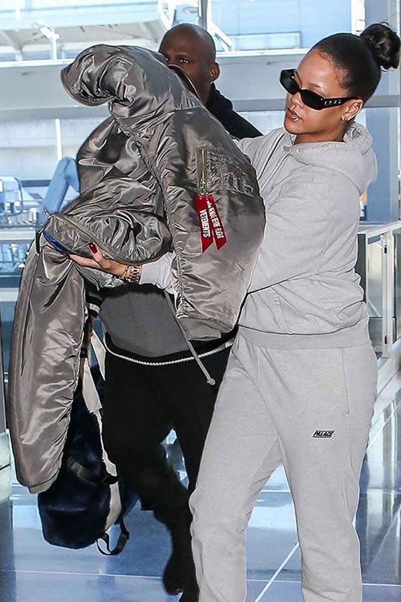 Rihanna JFK Airport New York 2018 Vetements Alpha Industries Balenciaga Triple-S Palace Dior