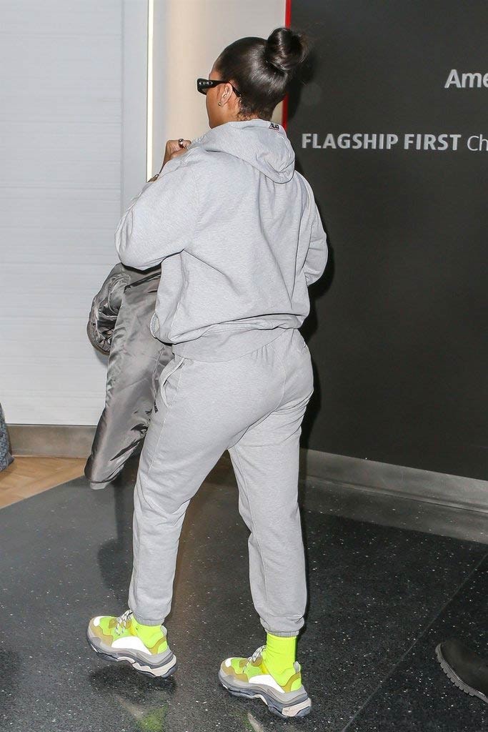 Rihanna JFK Airport New York 2018 Vetements Alpha Industries Balenciaga Triple-S Palace Dior