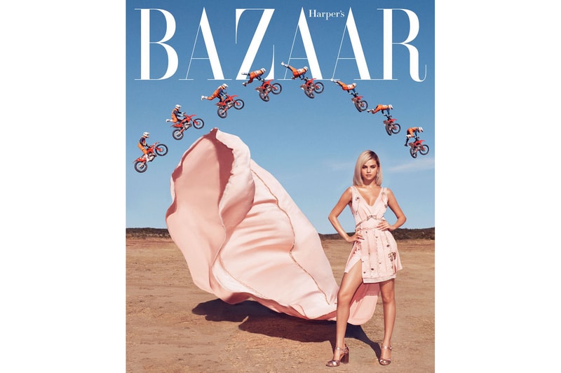 Selena Gomez March Cover Issue Harper's Bazaar Coach 1941 Gown Shoes Earrings