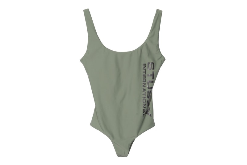 Stussy Women International Wells One Piece Swimsuit Olive Green