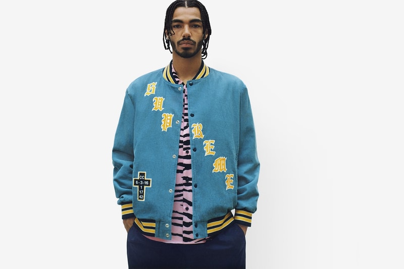 Supreme Spring/Summer 2018 Collection Lookbook Varsity Jacket Blue Yellow