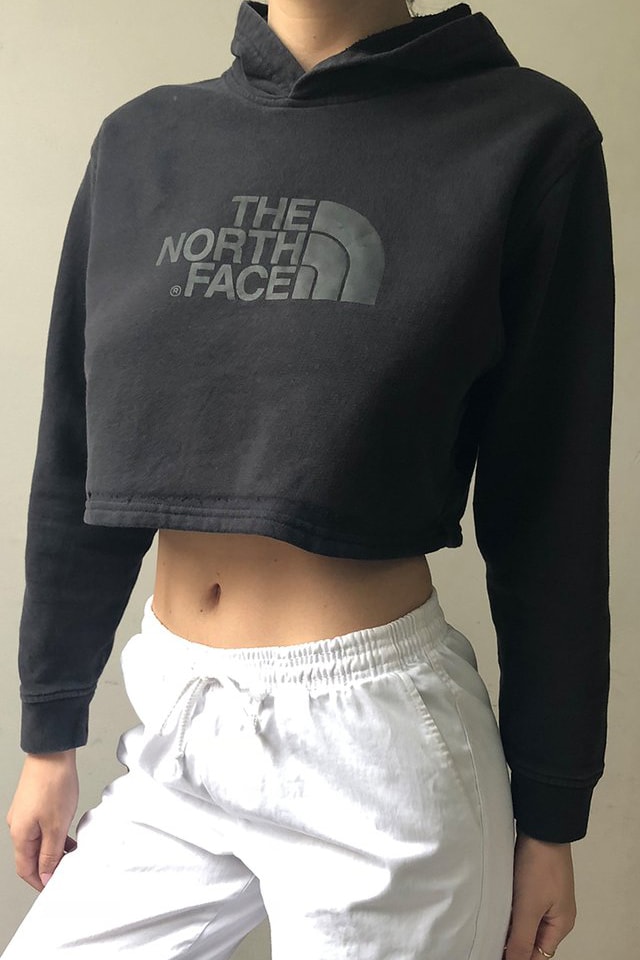 Frankie Collective The North Face Vintage Rework Crop Hoodie Black