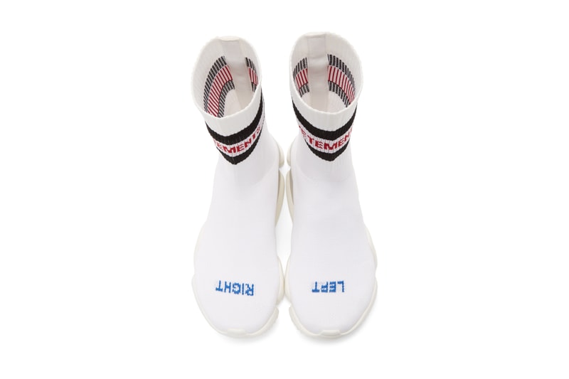 Vetements' Sock Runner Arrives in White SSENSE Shoe Sneaker Speed Runner Luxury