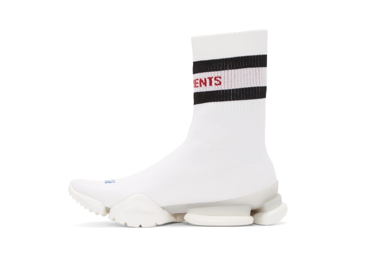 Vetements' Sock Runner Arrives in White SSENSE Shoe Sneaker Speed Runner Luxury