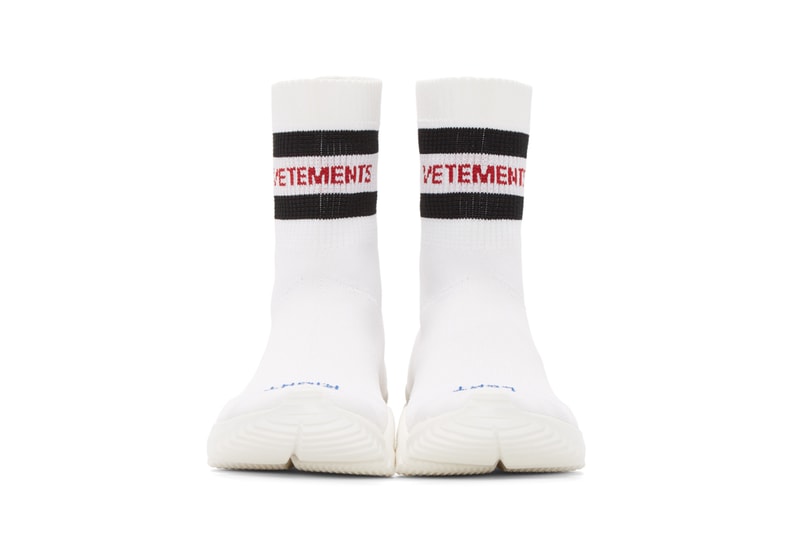 Vetements' Sock Runner Arrives in White SSENSE Shoe Sneaker Speed Runner Luxury