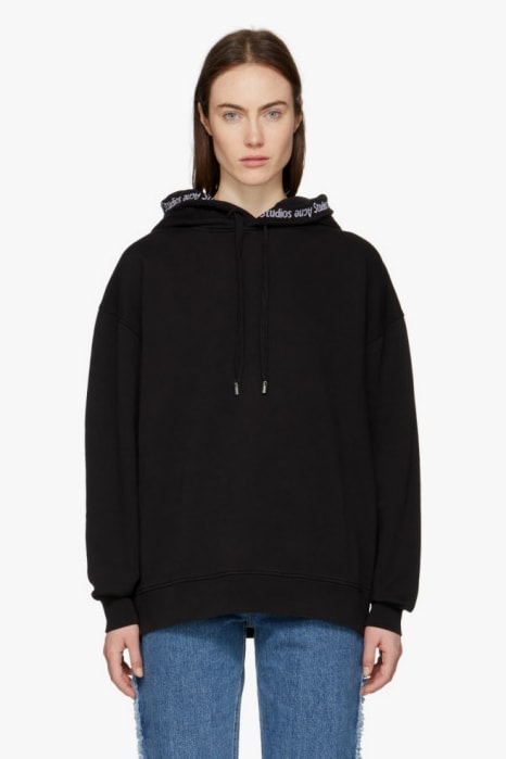 Acne Studios Yala As Rib Logo Hoodie Black SSENSE