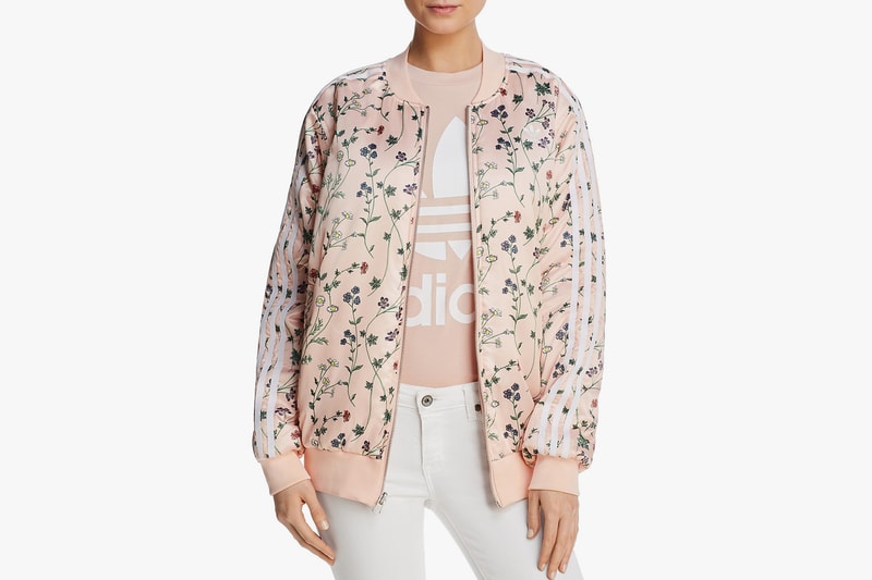 adidas Originals Reversible Floral Bomber Jacket Pink