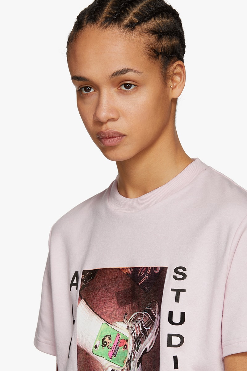 alyx pink shirt powerpuff girls cartoon network nike air max plus matthew williams front view close up zoom