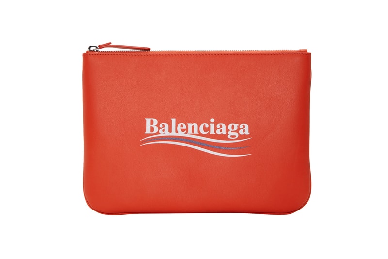 balenciaga campaign logo pouches wallets demna gvasalia red front