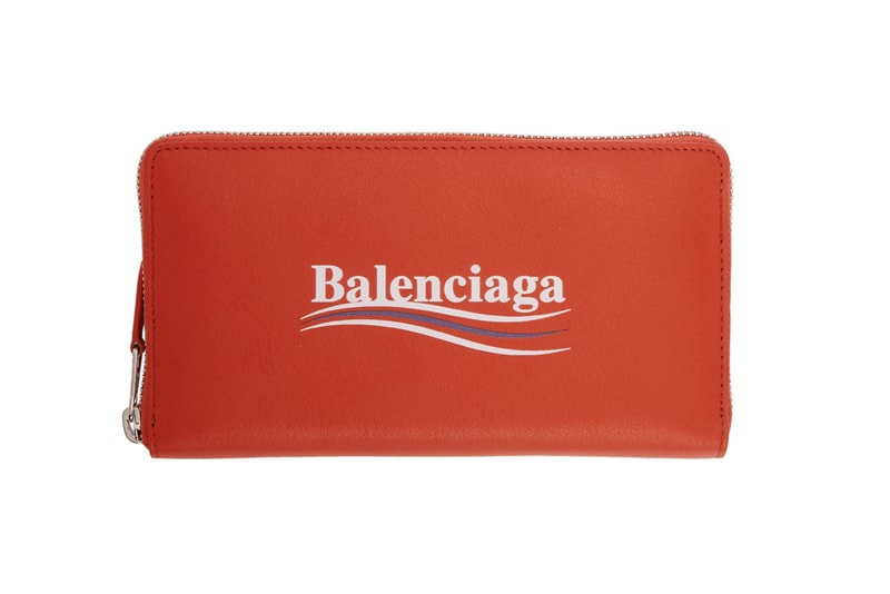 balenciaga campaign logo pouches wallets demna gvasalia red front