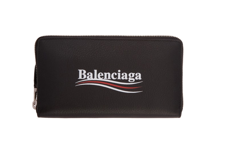 balenciaga campaign logo pouches wallets demna gvasalia black front