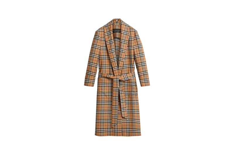 plaid burberry trench coat