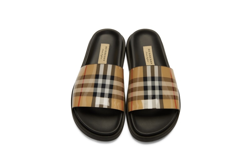Burberry Vintage Nova Check Pool Slides Slippers Black Beige White Red Classic Summer Shoes Sandals