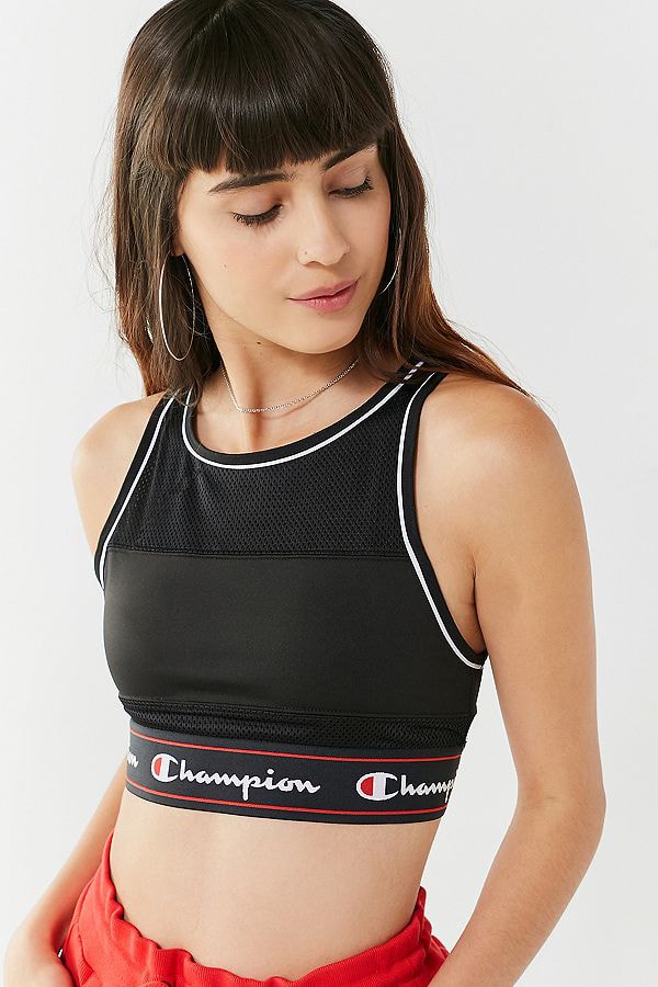 Champion Mesh Sports Bra Red Black Sportswear Athleisure