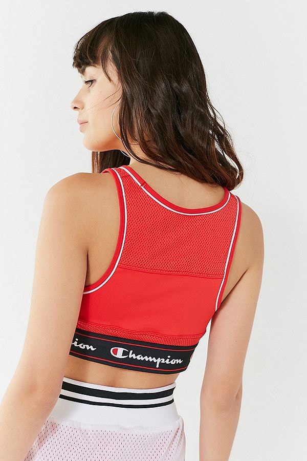Champion Mesh Sports Bra Red Black Sportswear Athleisure