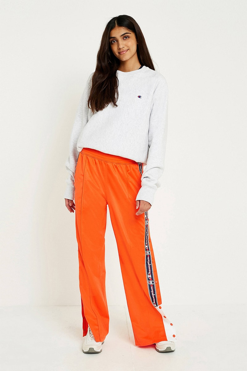 Champion '90s Orange Logo Tearaway Track pants popper retro summer womens where to buy Urban Outfitters