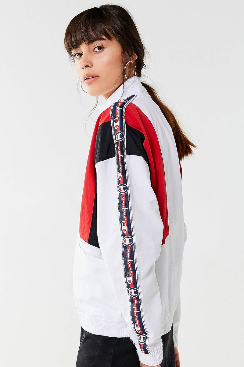 Champion Logo Track Jacket White Red Black