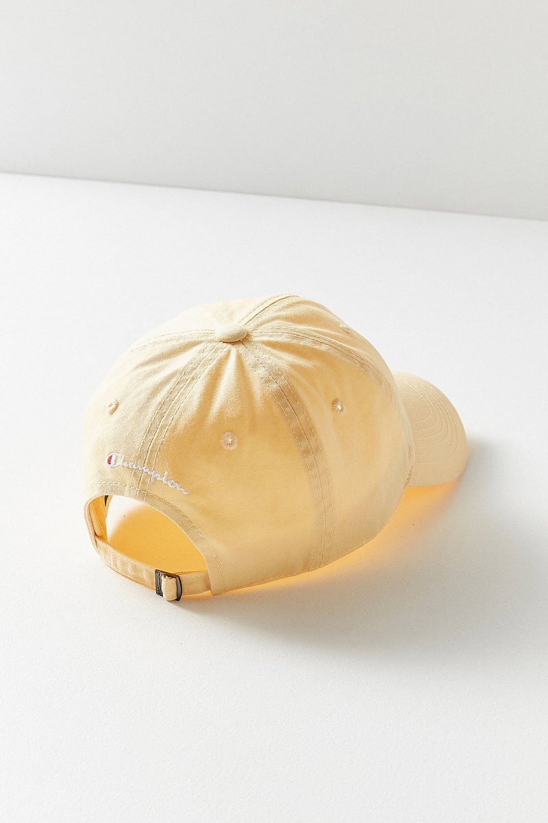 Champion Urban Outfitters Washed Twill Baseball Hat Cap Yellow Logo
