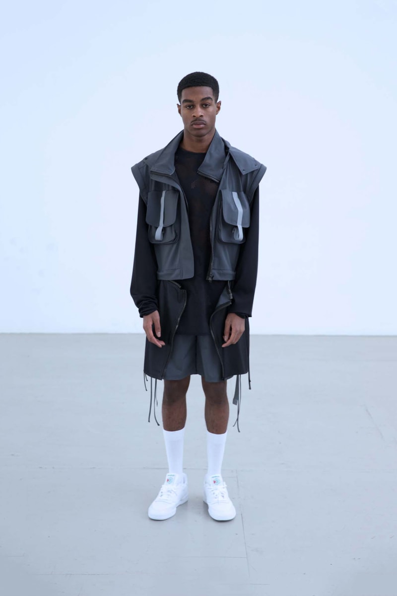 Charli Cohen Fall/Winter 2018 Collection Lookbook Convertible Parka Shorts Grey Black