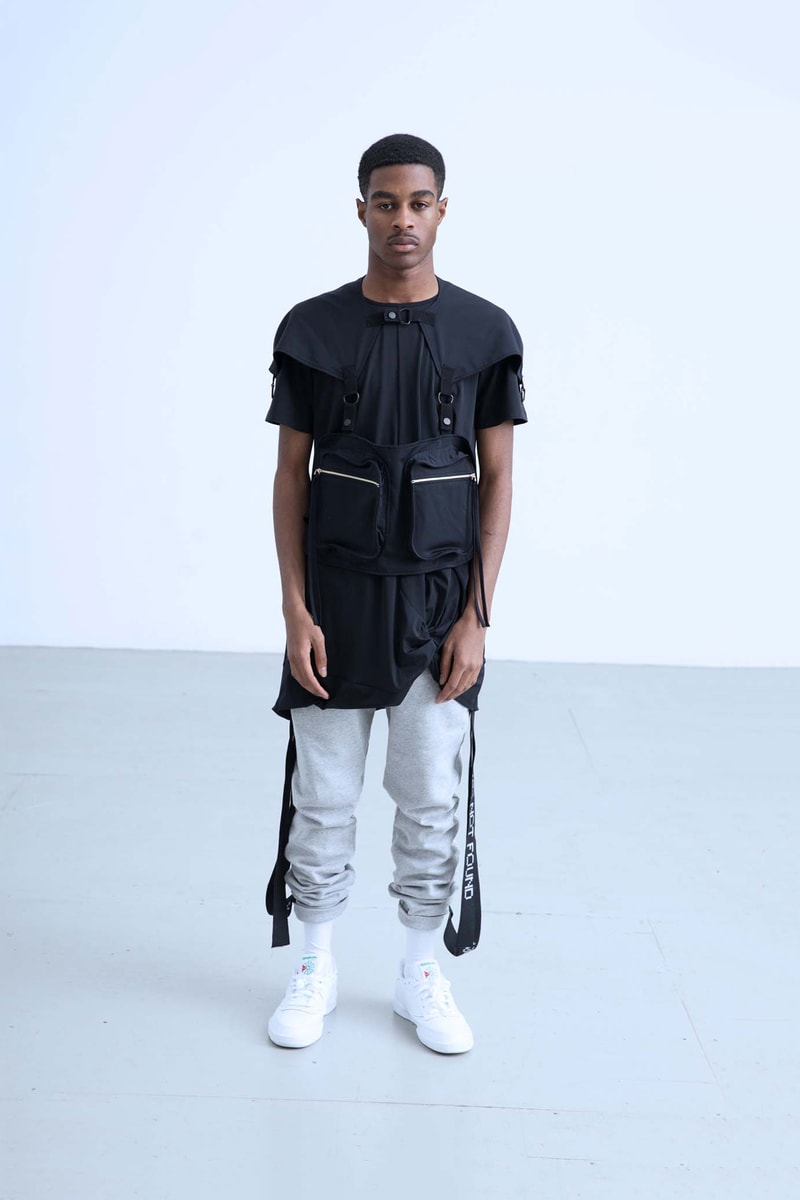 Charli Cohen Fall/Winter 2018 Collection Lookbook Shirt Pants Black Grey