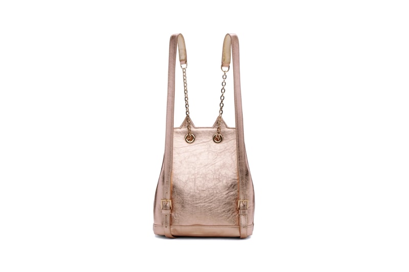 Charlotte Olympia Petit Feline Backpack Metallic Pink Rose