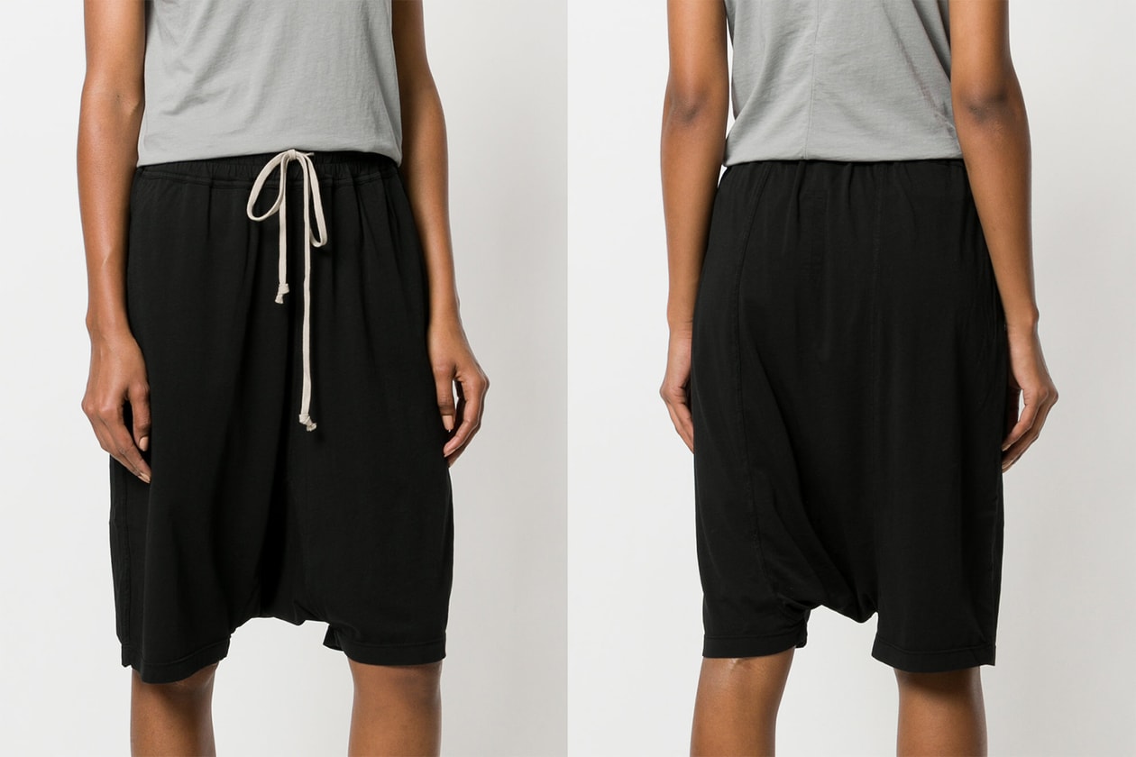 editors pick rick owens drkshdw drop crotch shorts